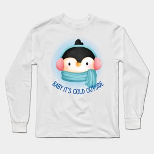 Cute Penguin in Earmuffs Long Sleeve T-Shirt